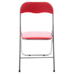Lot de 4 chaises pliantes Felix rouge/argent
