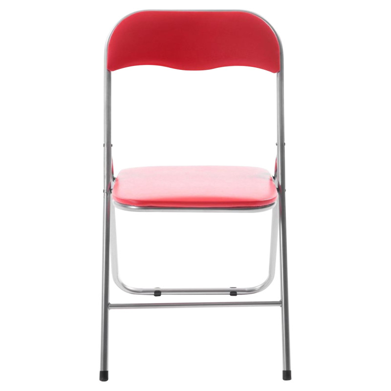 Lot de 4 chaises pliantes Felix rouge/argent