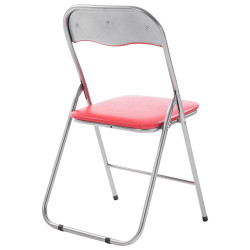 Lot de 4 chaises pliantes Felix rouge/argent