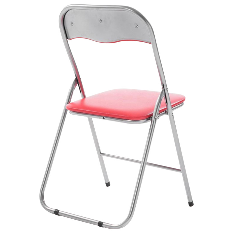 Lot de 4 chaises pliantes Felix rouge/argent