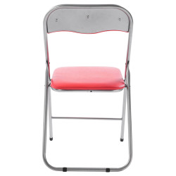 Lot de 4 chaises pliantes Felix rouge/argent