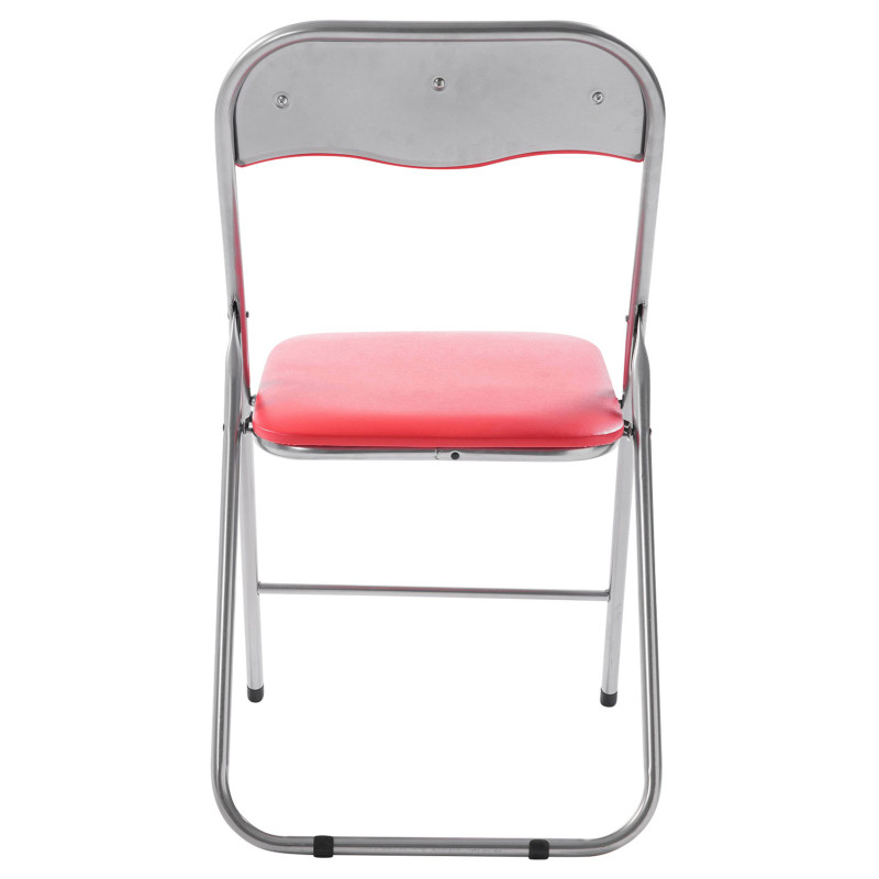 Lot de 4 chaises pliantes Felix rouge/argent