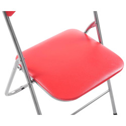 Lot de 4 chaises pliantes Felix rouge/argent