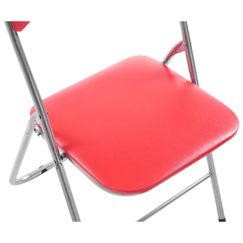 Lot de 4 chaises pliantes Felix rouge/argent