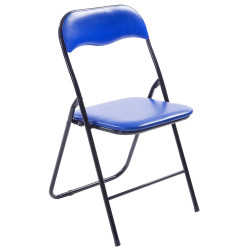 Lot de 4 chaises pliantes Felix bleu/noir