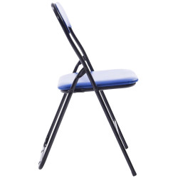 Lot de 4 chaises pliantes Felix bleu/noir