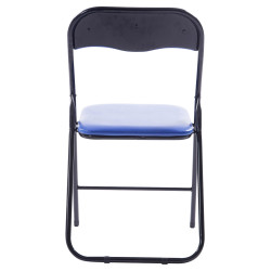 Lot de 4 chaises pliantes Felix bleu/noir