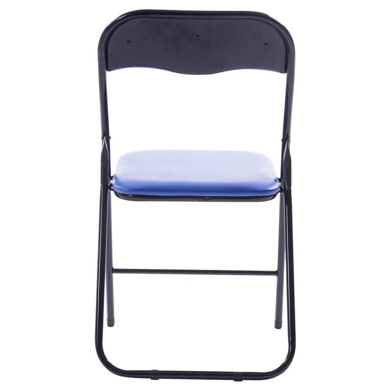 Lot de 4 chaises pliantes Felix bleu/noir