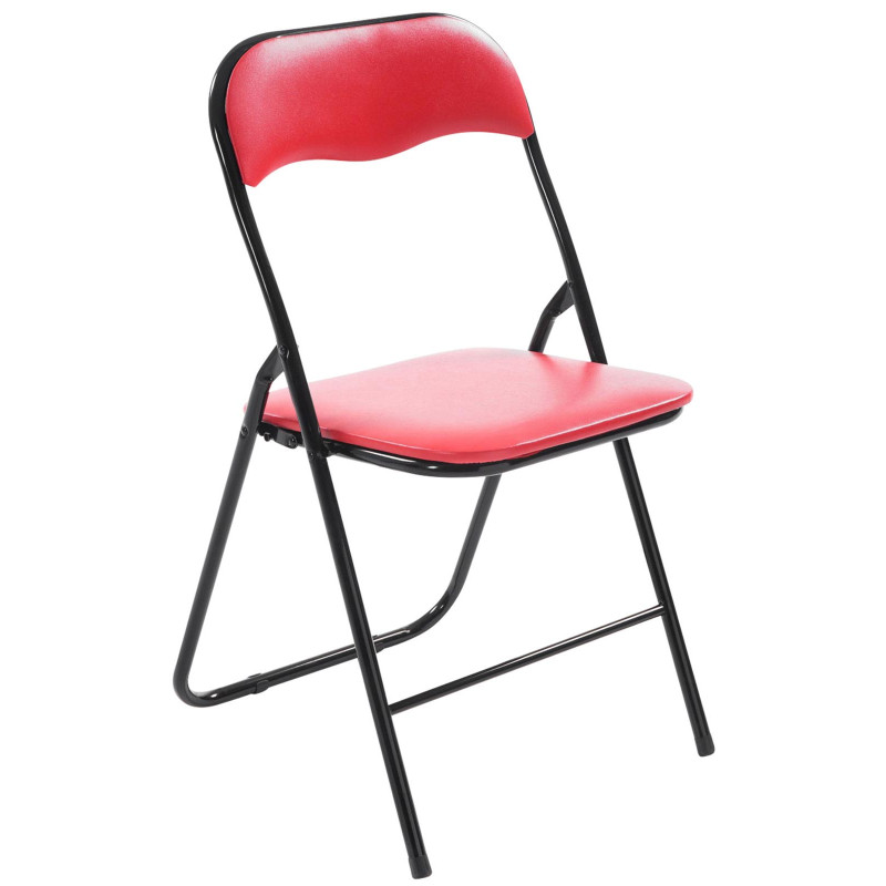 Lot de 4 chaises pliantes Felix rouge/noir