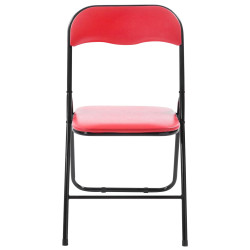Lot de 4 chaises pliantes Felix rouge/noir