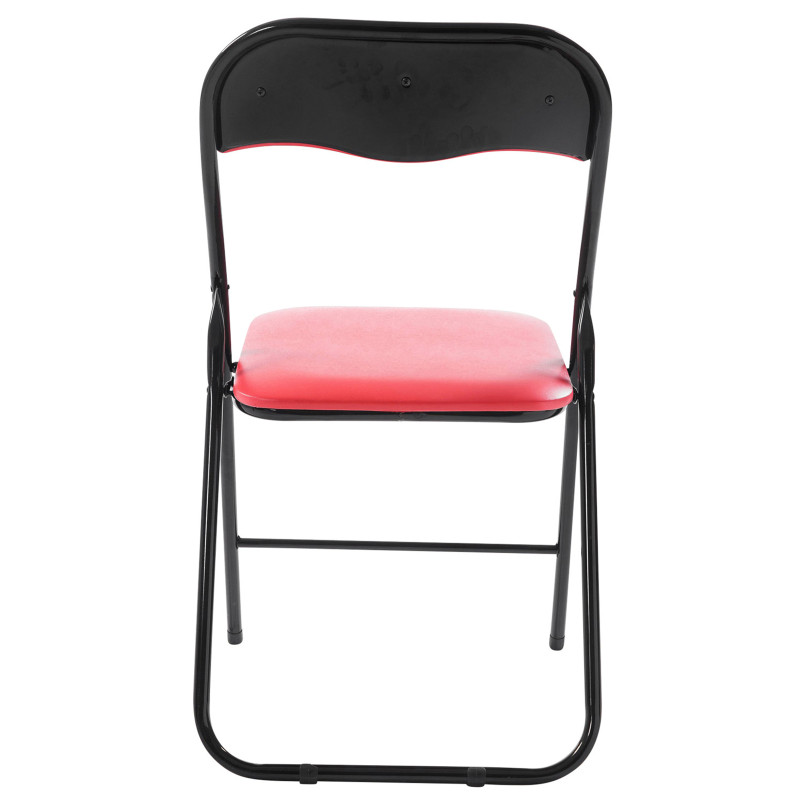 Lot de 4 chaises pliantes Felix rouge/noir