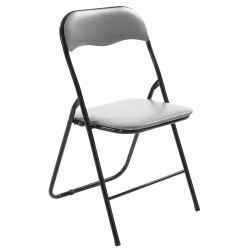 Lot de 4 chaises pliantes Felix gris/noir