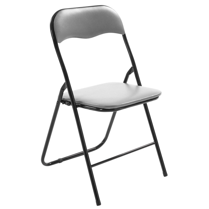 Lot de 4 chaises pliantes Felix gris/noir