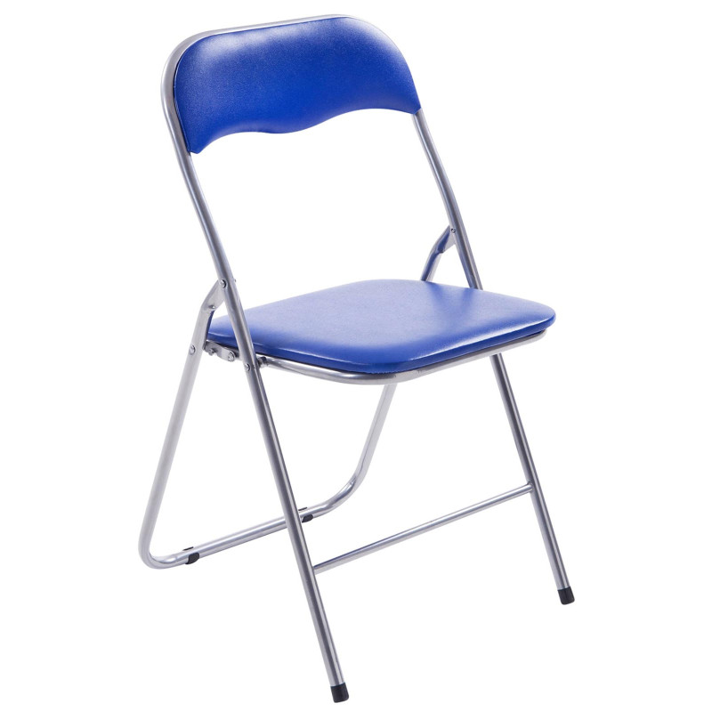 Lot de 4 chaises pliantes Felix bleu/argent