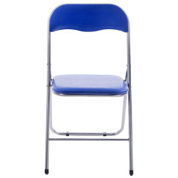 Lot de 4 chaises pliantes Felix bleu/argent