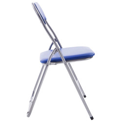 Lot de 4 chaises pliantes Felix bleu/argent