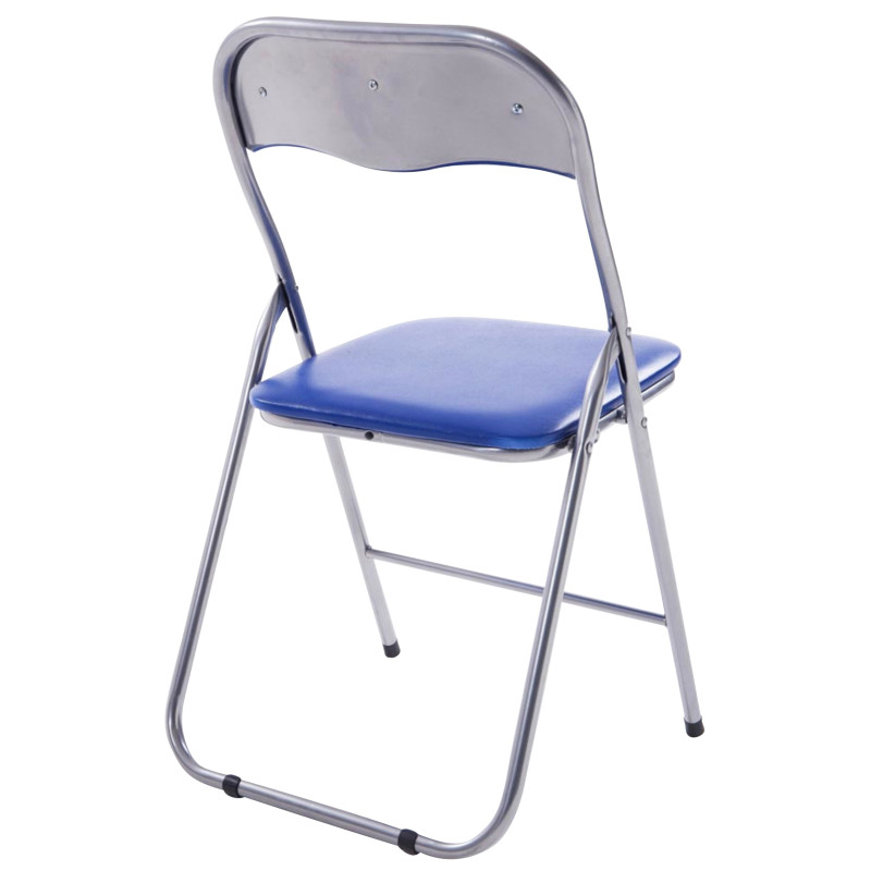 Lot de 4 chaises pliantes Felix bleu/argent