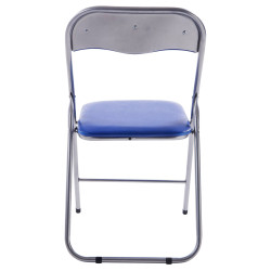 Lot de 4 chaises pliantes Felix bleu/argent