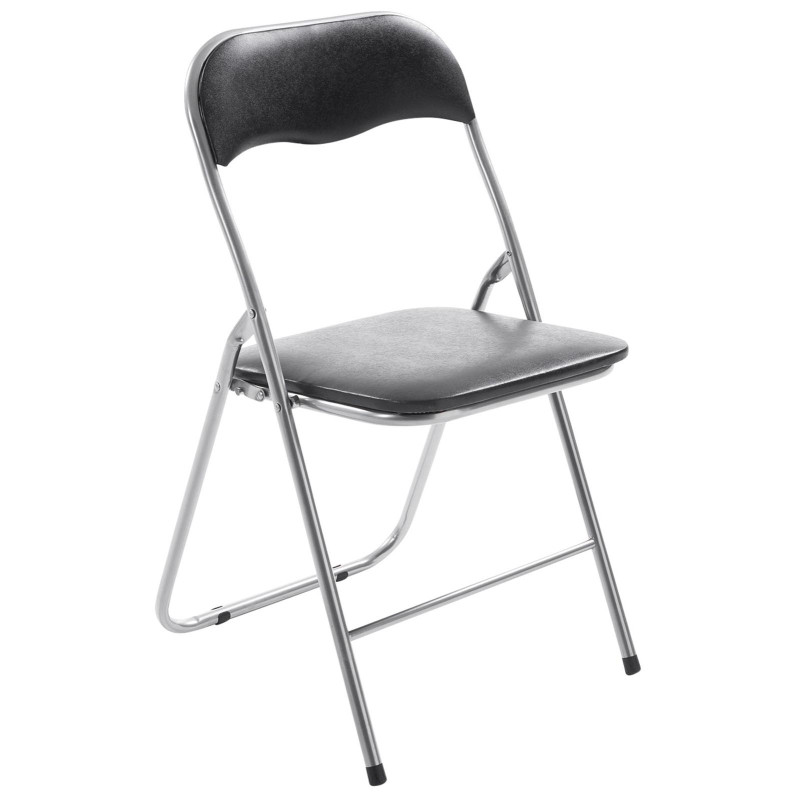 Lot de 4 chaises pliantes Felix noir/argent