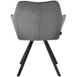 Chaise de salle à manger Scott en velours | gris foncé