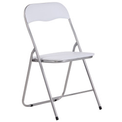 Lot de 4 chaises pliantes Felix blanc/argent
