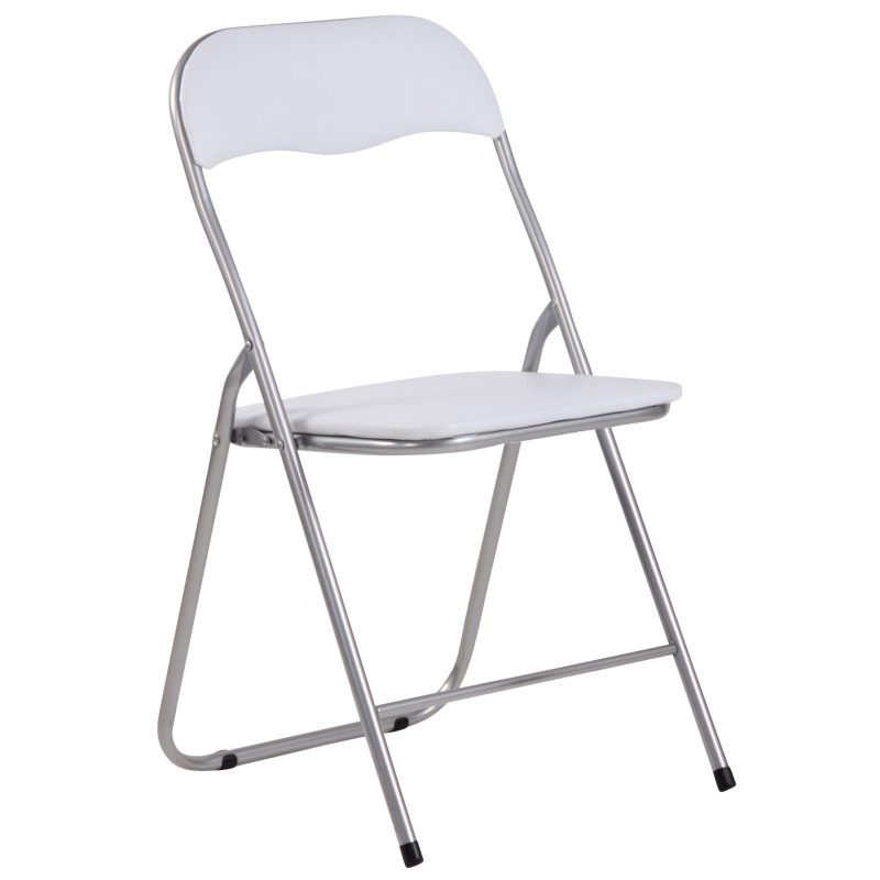 Lot de 4 chaises pliantes Felix blanc/argent