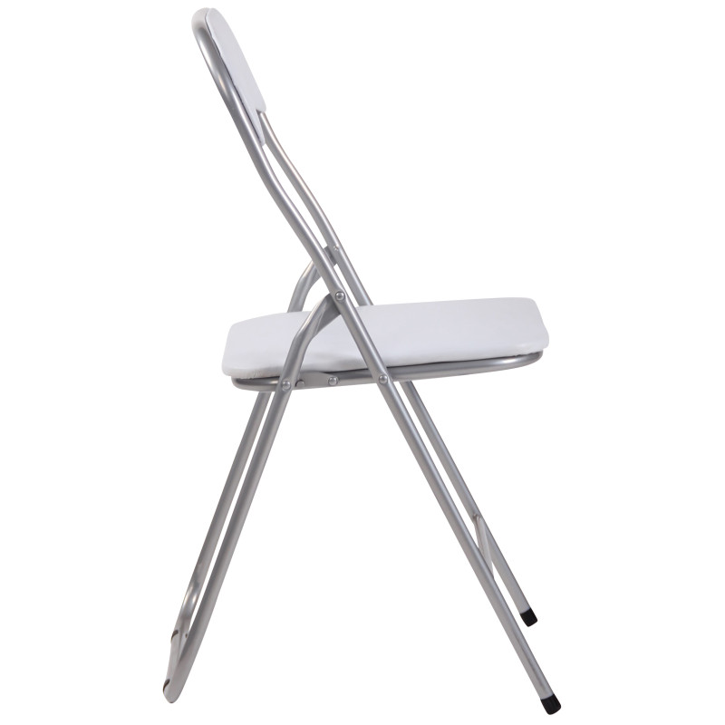 Lot de 4 chaises pliantes Felix blanc/argent