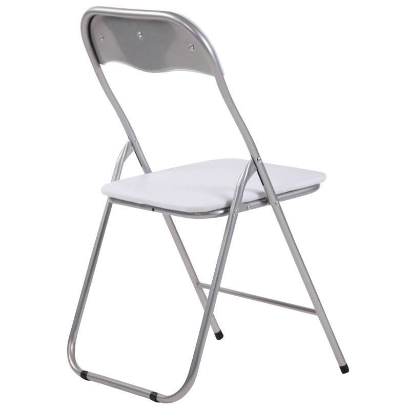 Lot de 4 chaises pliantes Felix blanc/argent