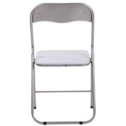 Lot de 4 chaises pliantes Felix blanc/argent