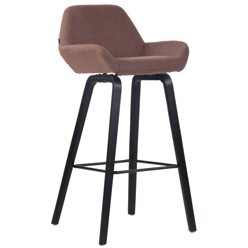Tabouret de bar Newnan tissu 4 pieds noir (chêne) marron