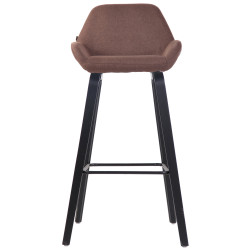 Tabouret de bar Newnan tissu 4 pieds noir (chêne) marron