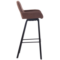 Tabouret de bar Newnan tissu 4 pieds noir (chêne) marron