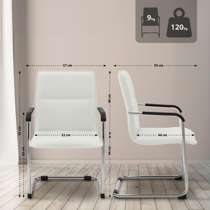 Chaise visiteur Seattle blanche