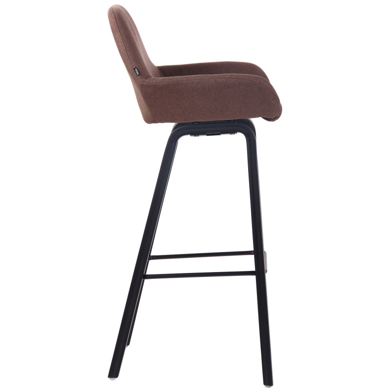 Tabouret de bar Newnan tissu 4 pieds noir (chêne) marron