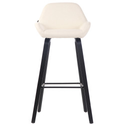 Tabouret de bar Newnan tissu 4 pieds noir (chêne) crème