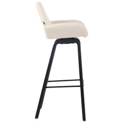 Tabouret de bar Newnan tissu 4 pieds noir (chêne) crème
