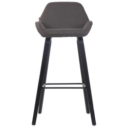 Tabouret de bar Newnan tissu 4 pieds noir (chêne) gris foncé