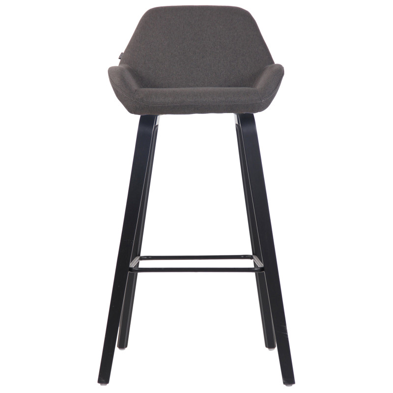 Tabouret de bar Newnan tissu 4 pieds noir (chêne) gris foncé