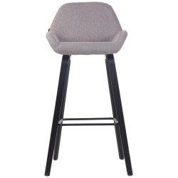 Tabouret de bar Newnan tissu 4 pieds noir (chêne) gris