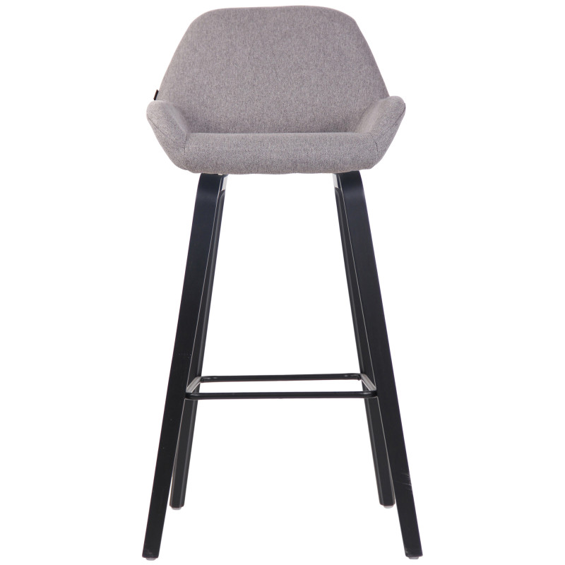 Tabouret de bar Newnan tissu 4 pieds noir (chêne) gris
