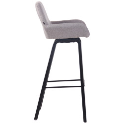 Tabouret de bar Newnan tissu 4 pieds noir (chêne) gris