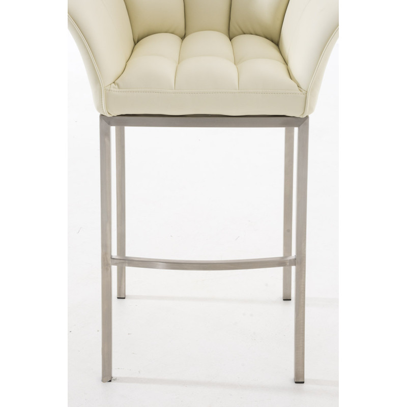 Tabouret de bar Damaso E avec structure à 4 pieds crème