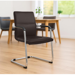 Chaise visiteur Seattle marron