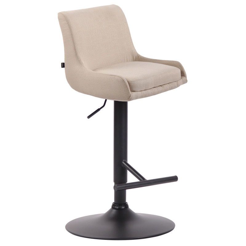 Tabouret de bar Club tissu noir crème