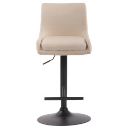 Tabouret de bar Club tissu noir crème