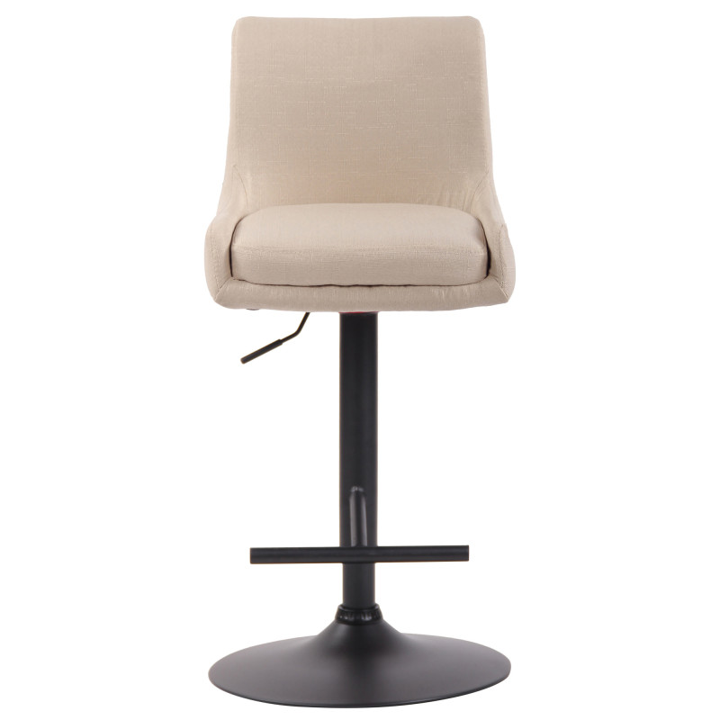 Tabouret de bar Club tissu noir crème