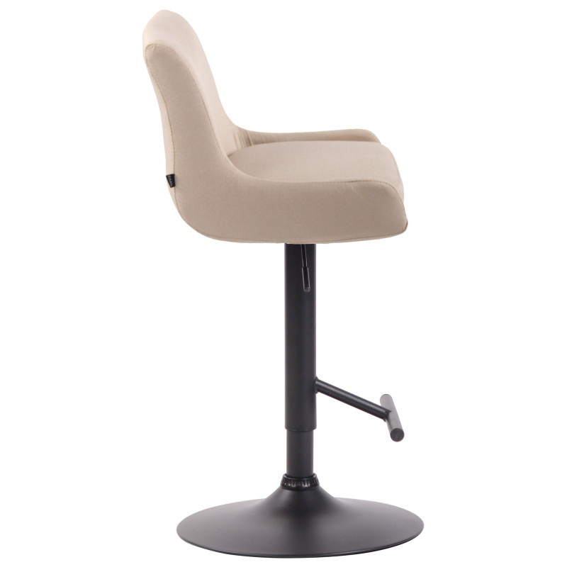 Tabouret de bar Club tissu noir crème