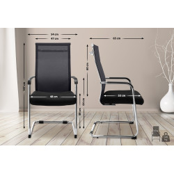 Chaise visiteur Brenda noire