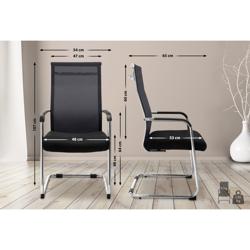 Chaise visiteur Brenda noire