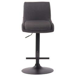 Tabouret de bar Club tissu noir gris foncé